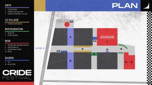 Slide de présentation du Cride Festival : Animations, plan du festival